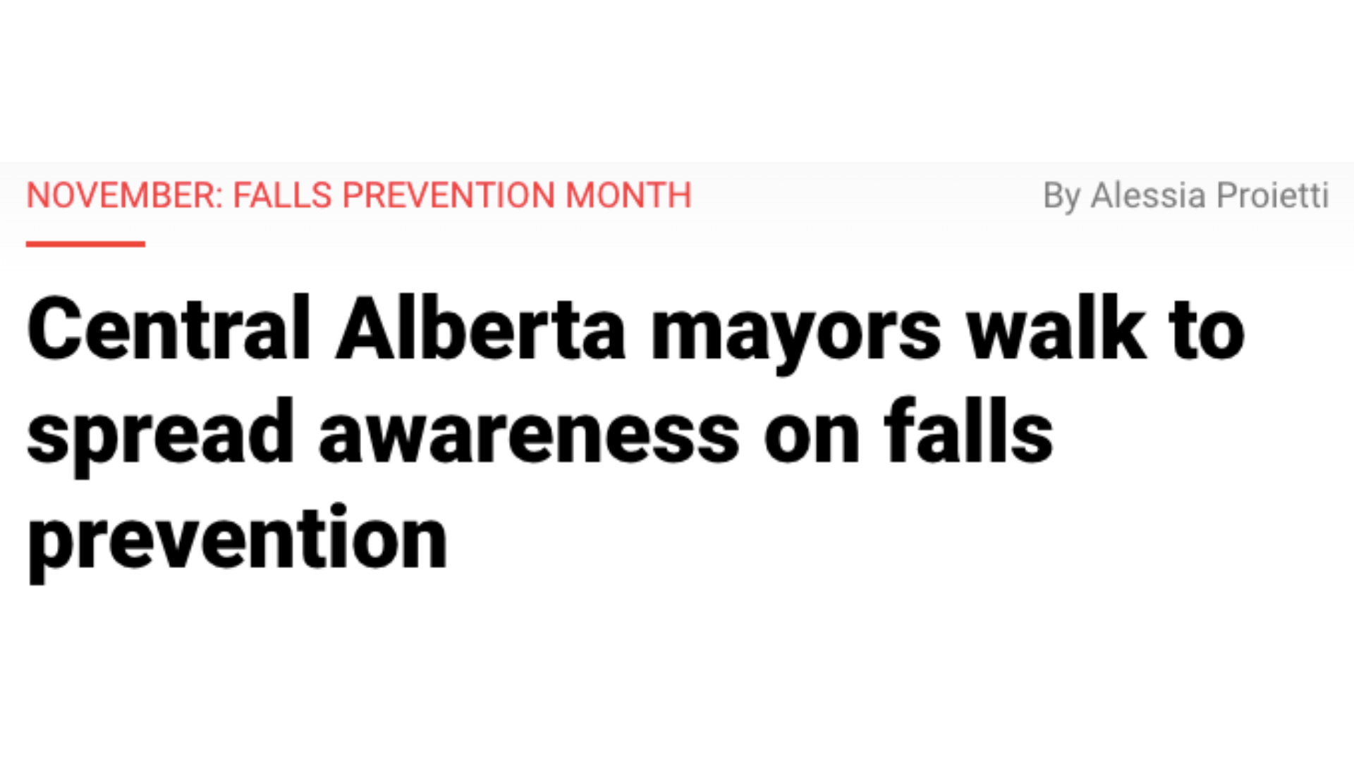 Central Alberta Mayors Walk to Spread Awareness on Falls Prevention